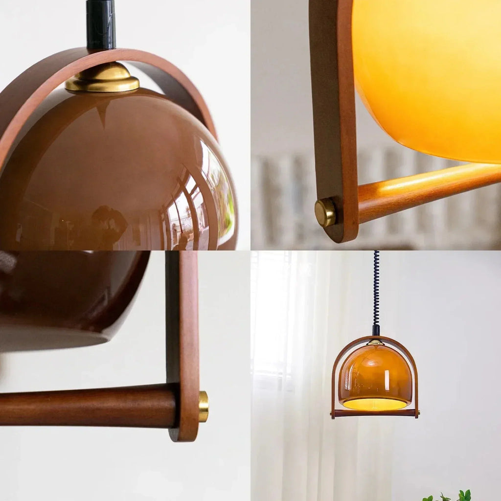 Rivara Wood Pendant Light, Vintage Dining And Kitchen Lamp