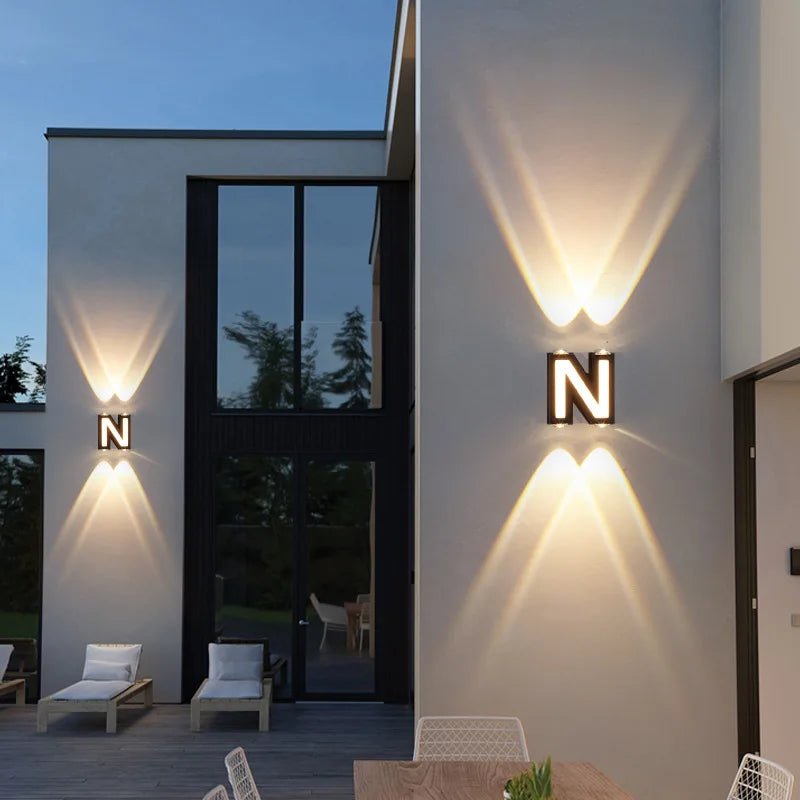 LumaSign LED Outdoor Wall Lamp With Customizable Letter Sign