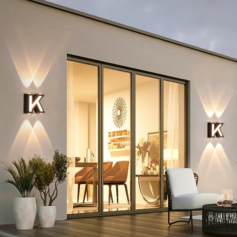 LumaSign LED Outdoor Wall Lamp With Customizable Letter Sign