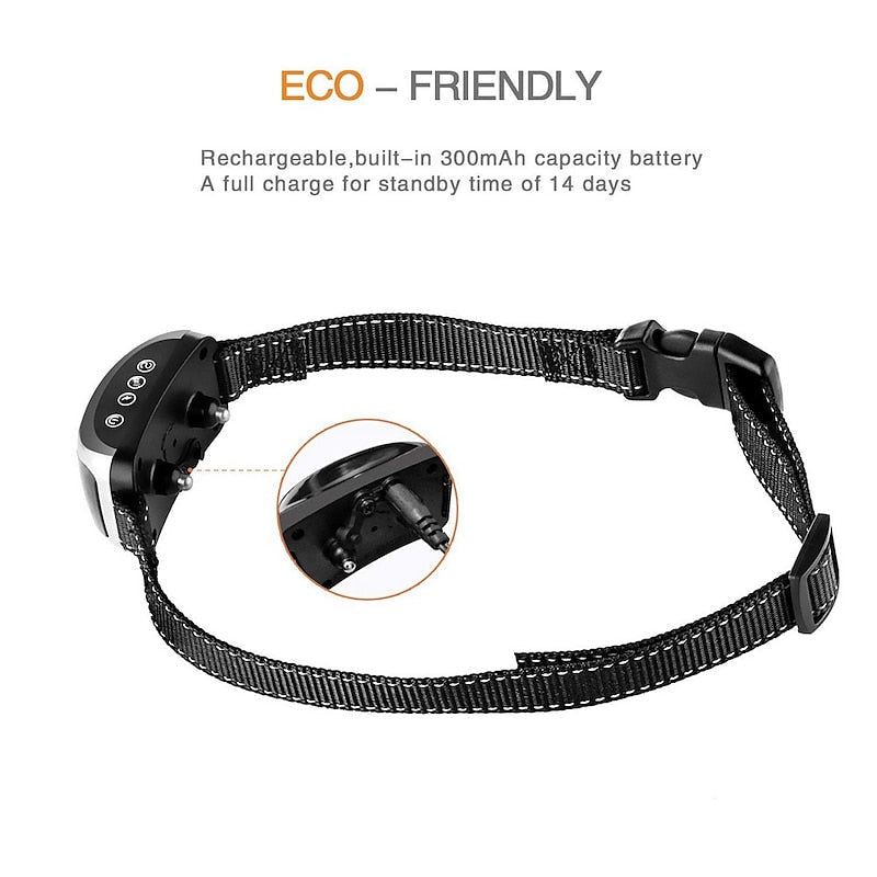 Rechargeable Bark Control Collar With Adjustable Modes