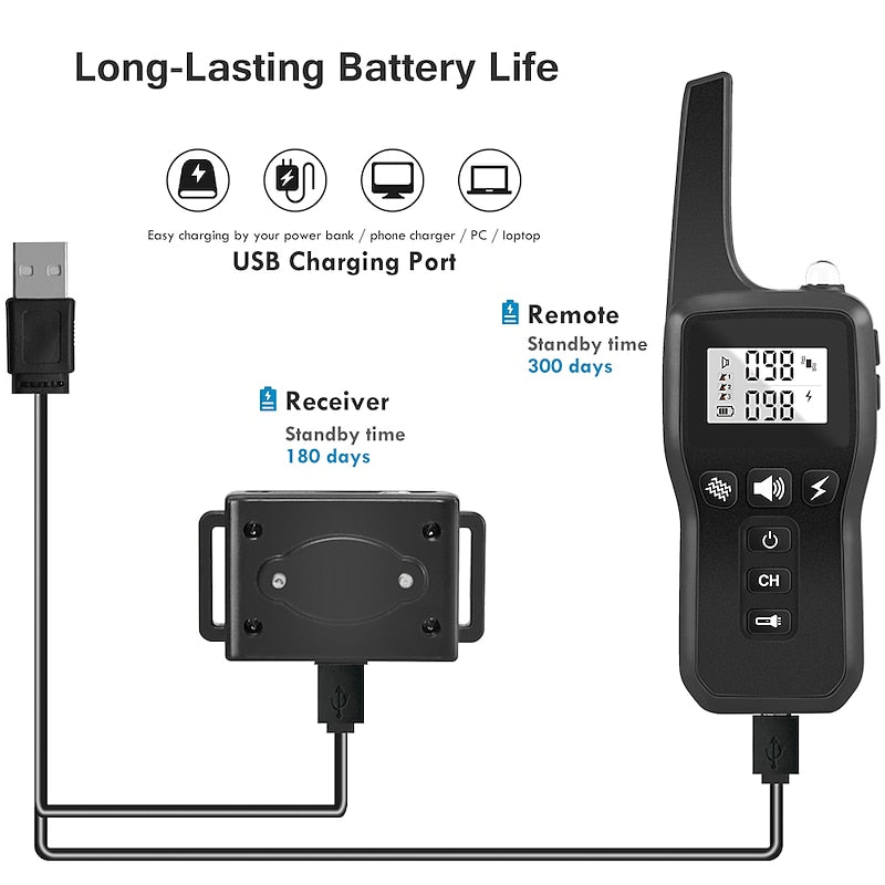 LumosPaw Pro Hundetrainingshalsband mit Fernbedienung und Taschenlampe