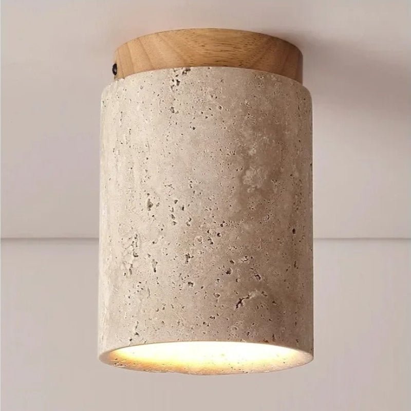 Recessed Travertine LED Chandelier Light – Elegant Natural Design with Soft Warm Glow and Metal Finish 2