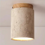Recessed Travertine LED Chandelier Light – Elegant Natural Design with Soft Warm Glow and Metal Finish 2
