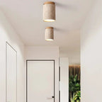 Recessed Travertine LED Chandelier Light – Elegant Natural Design with Soft Warm Glow and Metal Finish 8