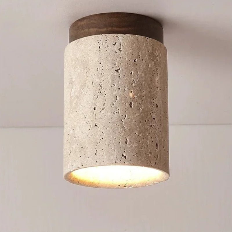 Recessed Travertine LED Chandelier Light – Elegant Natural Design with Soft Warm Glow and Metal Finish 9
