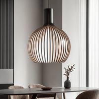 Rustic Wooden Cage Pendant Light – Adjustable Bamboo Hanging Light for Kitchen and Modern Interiors 8