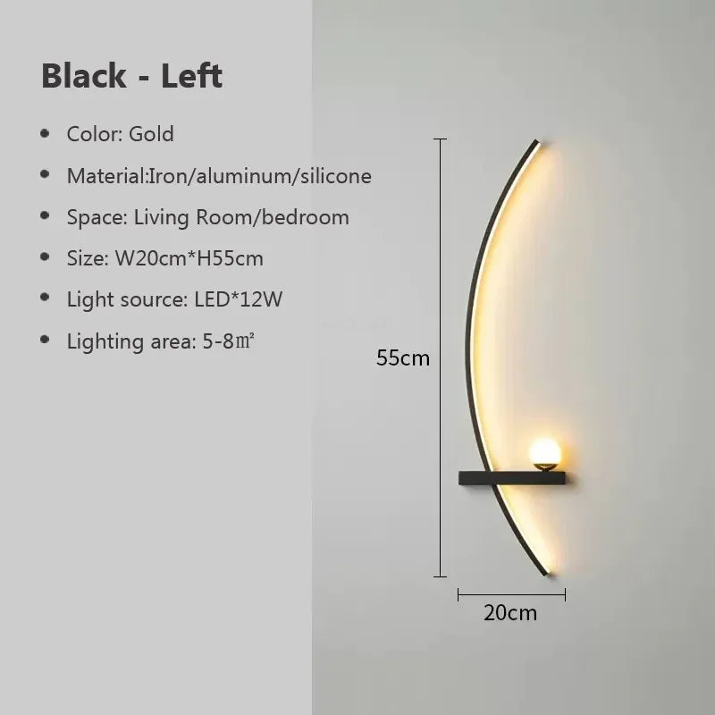 LumaEdge Wall Lamp Black & Gold Indoor Outdoor Lighting