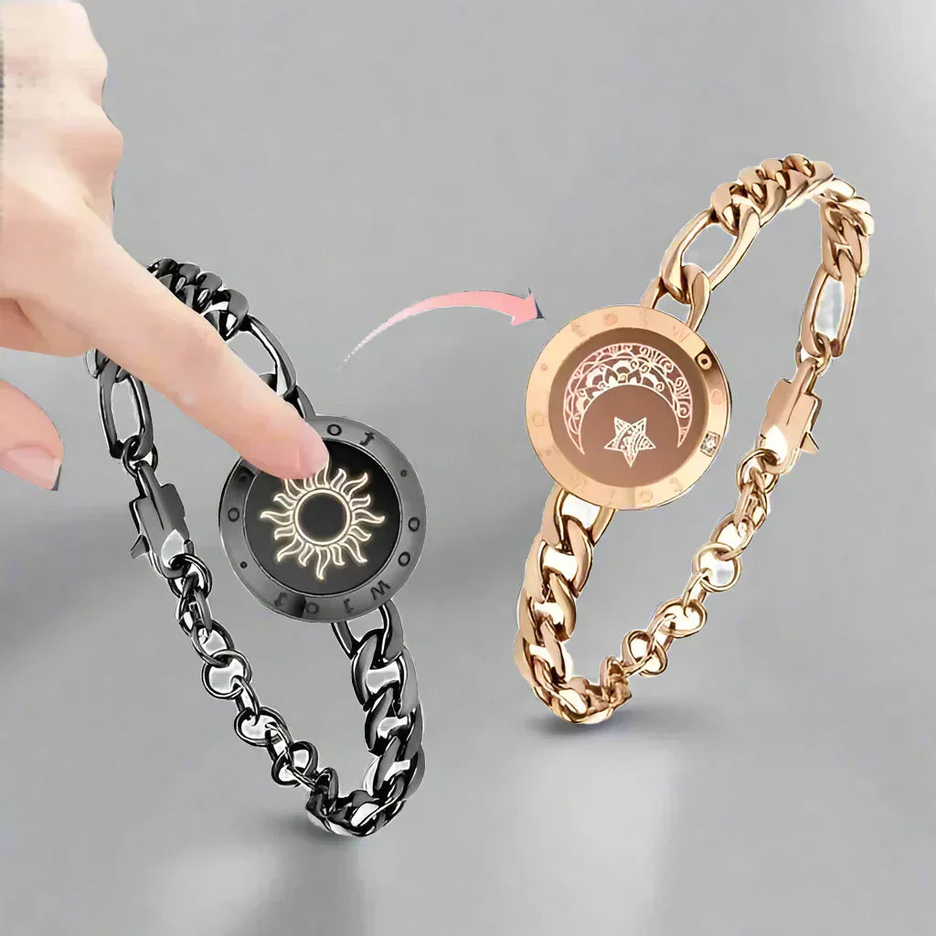 LumaLink SunMoon Couple Bracelets Long-Distance Touch
