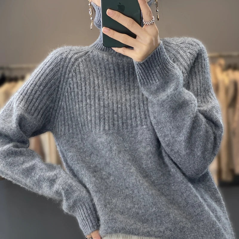 Nova Lyra Wool Turtleneck Sweater for Women Cozy Warm