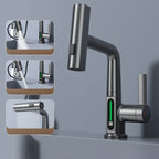 Quorra AquaFlex Pull-Out Faucet For Kitchen And Bathroom, 60cm Extendable Hose, 360 Degree Swivel, High Arc Design