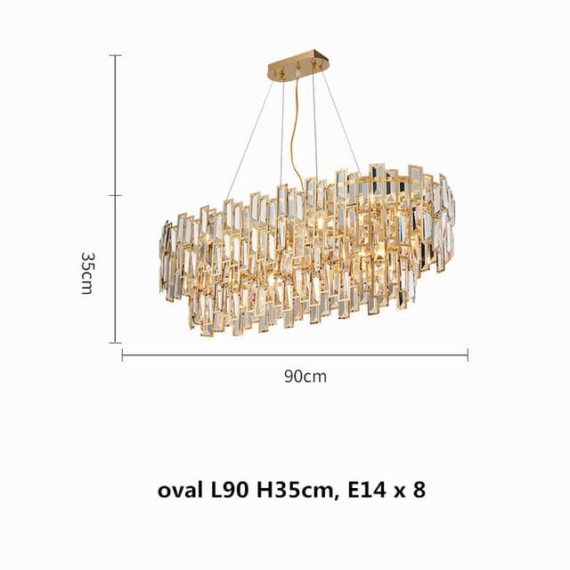 Aurelia Crystal Chandelier Golden Postmodern Pendant Light