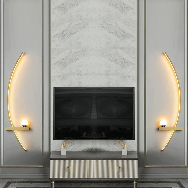 LumaEdge Wall Lamp Black & Gold Indoor Outdoor Lighting