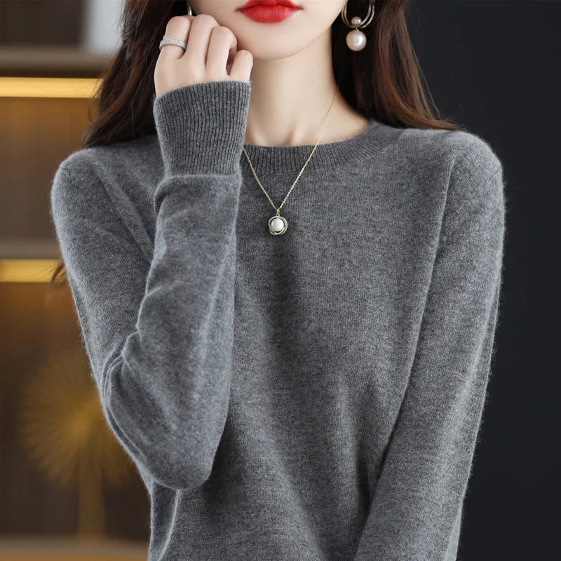 Caelo 100% Wool Cashmere Sweater for Women Autumn Winter