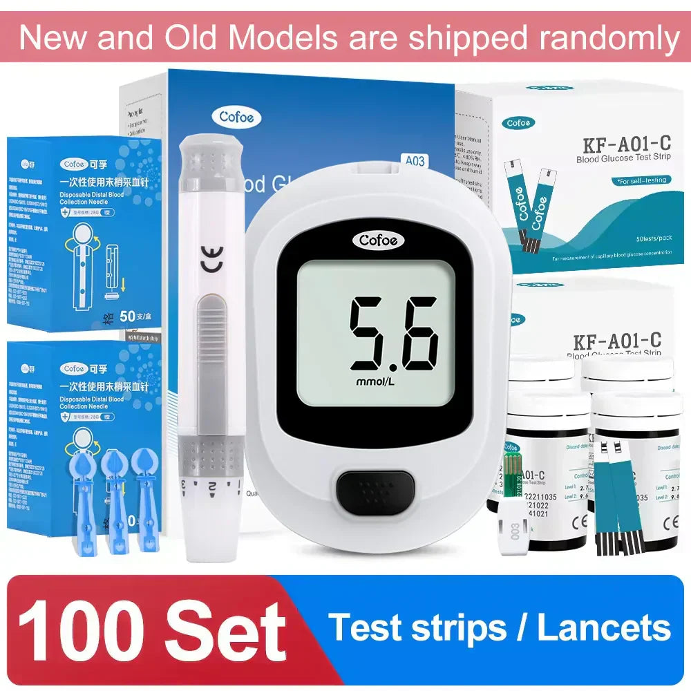 Blood Glucose Glucometer Kit With Test Strips And Lancets
