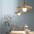 Nordic Oak Wood Pendant Light With Warm Glow - LumaNord