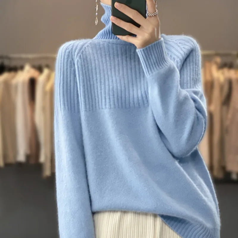 Nova Lyra Wool Turtleneck Sweater for Women Cozy Warm