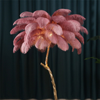 Ostrich Feather LED Floor Lamp Adjustable Height, Soft Glow