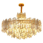 Aurelia Crystal Chandelier Golden Postmodern Pendant Light