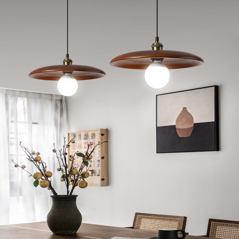 Nordic Oak Wood Pendant Light With Warm Glow - LumaNord