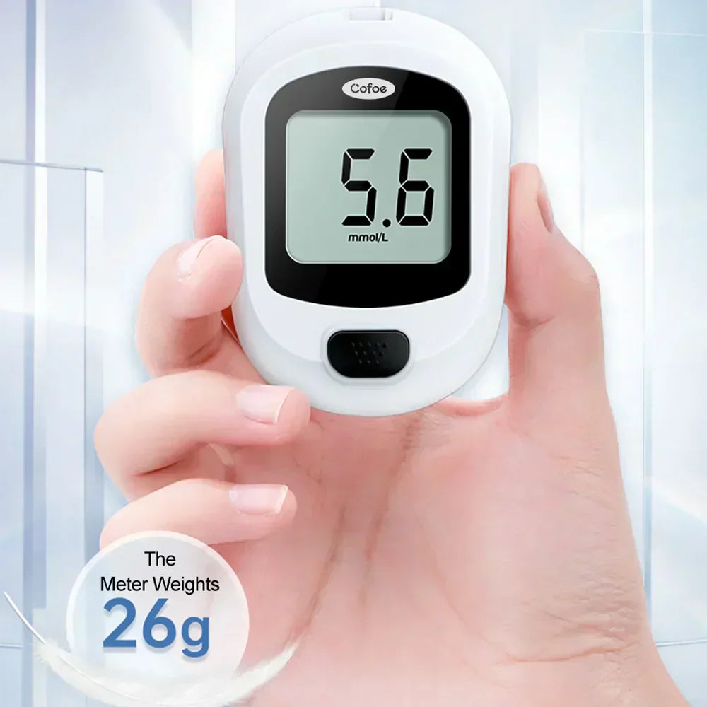 Blood Glucose Glucometer Kit With Test Strips And Lancets
