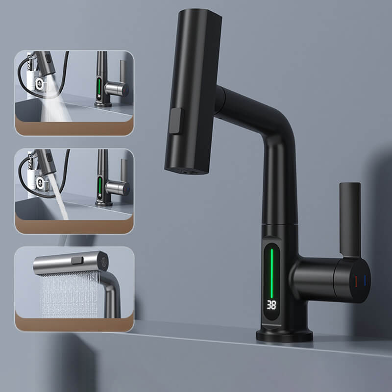 Quorra AquaFlex Pull-Out Faucet For Kitchen And Bathroom, 60cm Extendable Hose, 360 Degree Swivel, High Arc Design
