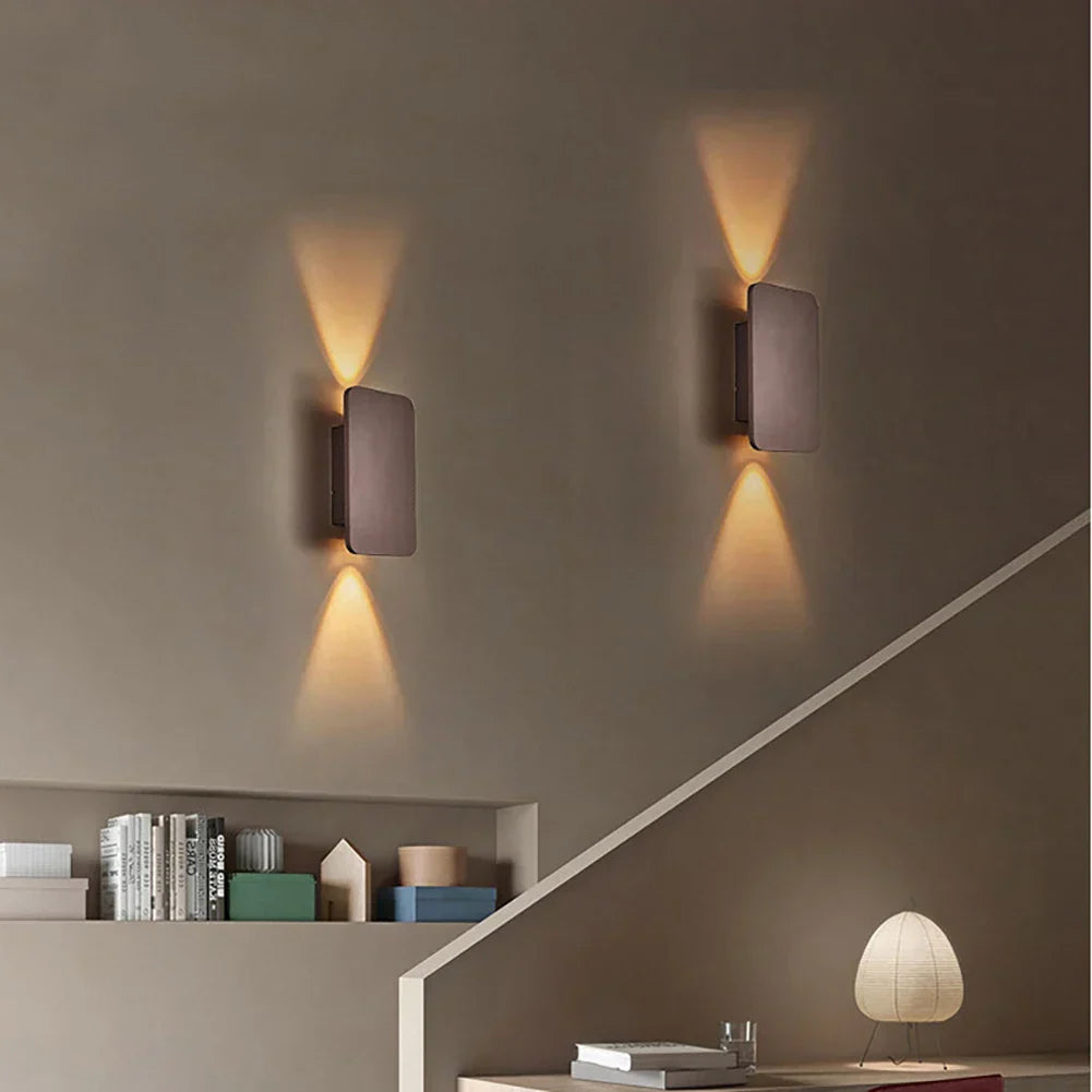 Luno Square Sconce - Up/Down LED For Bedroom & Living Room