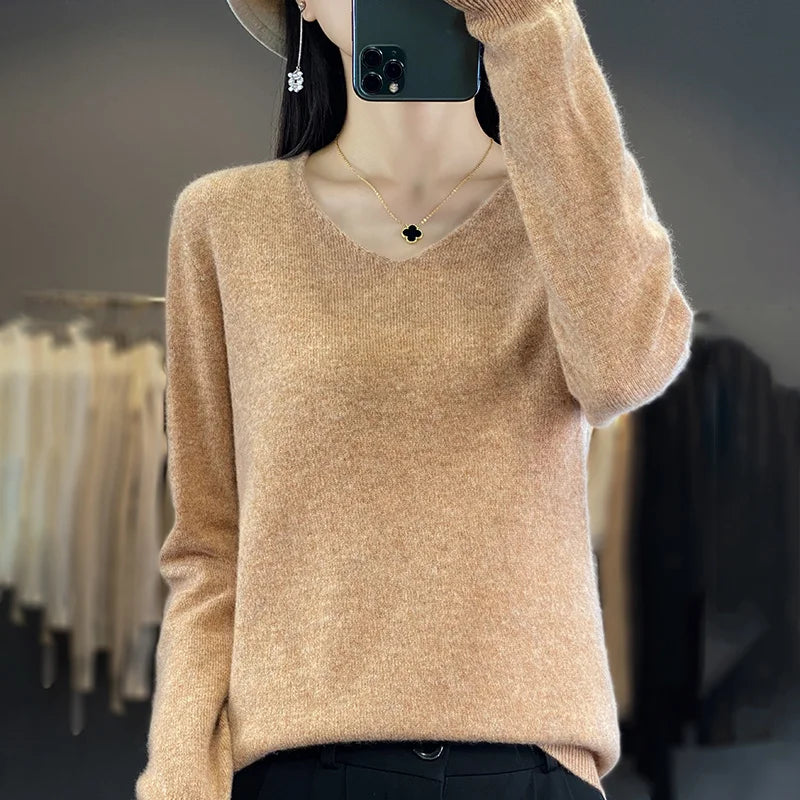 LyraMerino | Premium Australian Merino Wool V-Neck Sweater