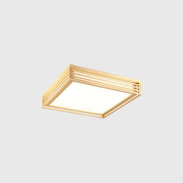Elora LED Flush Mount Light, Dimmable, Wood And Acrylic