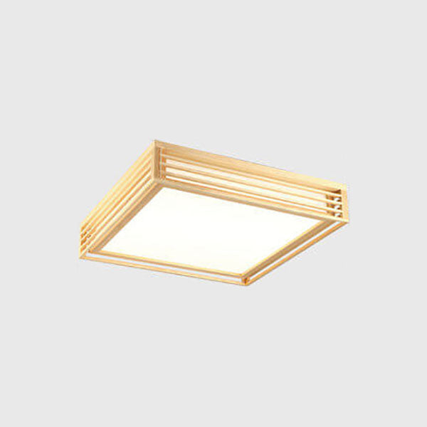 Elora LED Flush Mount Light, Dimmable, Wood And Acrylic
