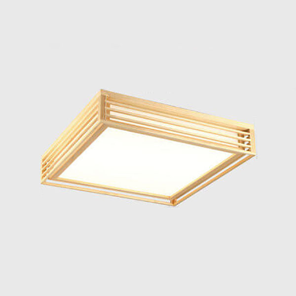 Elora LED Flush Mount Light, Dimmable, Wood And Acrylic