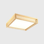 Elora LED Flush Mount Light, Dimmable, Wood And Acrylic