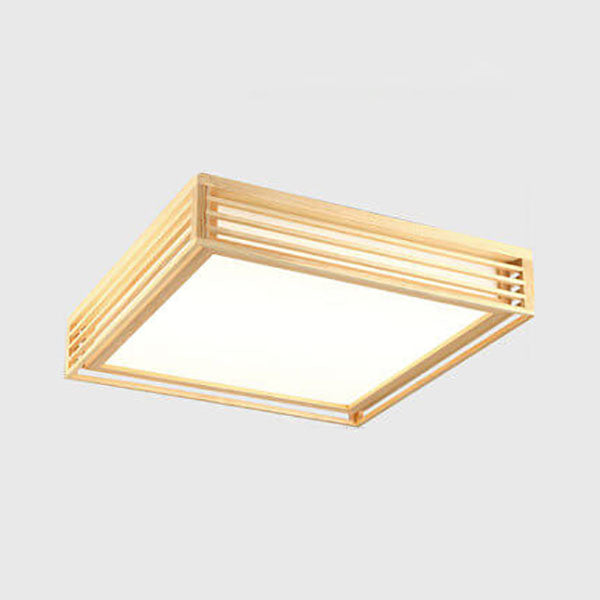 Elora LED Flush Mount Light, Dimmable, Wood And Acrylic
