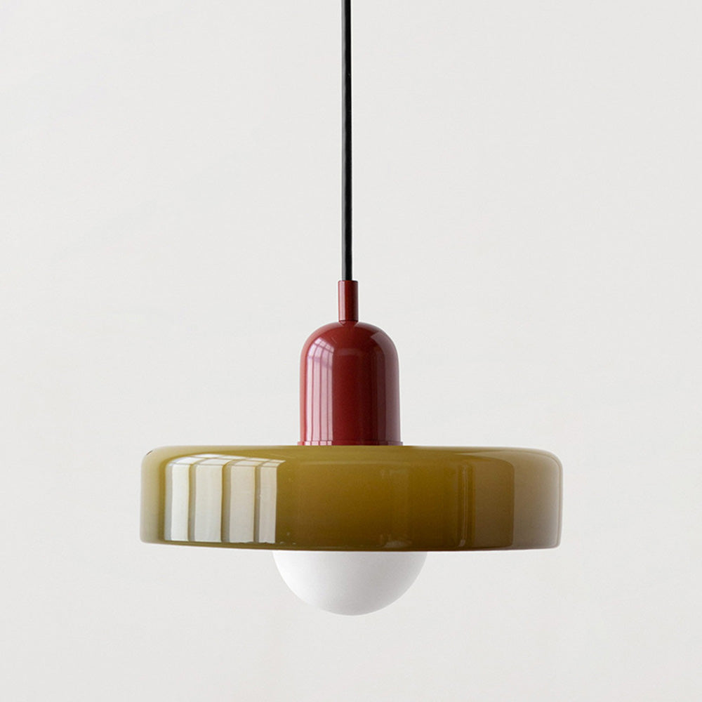 Lumora | Colored Glass Bauhaus Pendant Light For Dining
