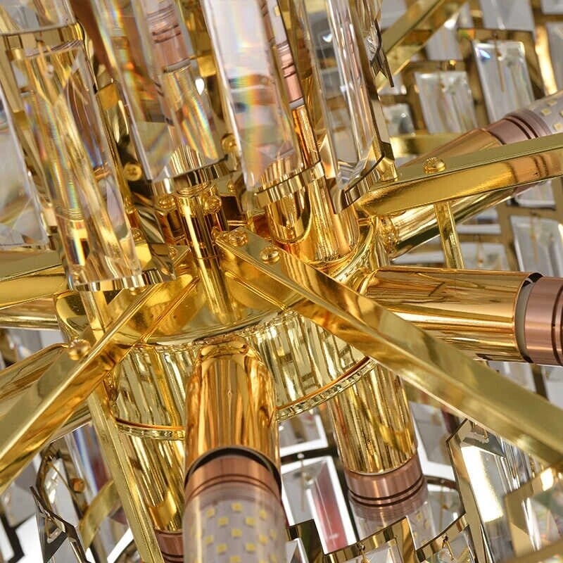 Aurelia Crystal Chandelier Golden Postmodern Pendant Light