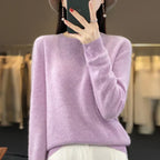 Aurelia Luxe Soft Merino Wool Sweater For Women O Neck