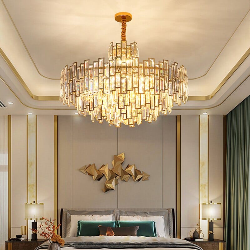 Aurelia Crystal Chandelier Golden Postmodern Pendant Light