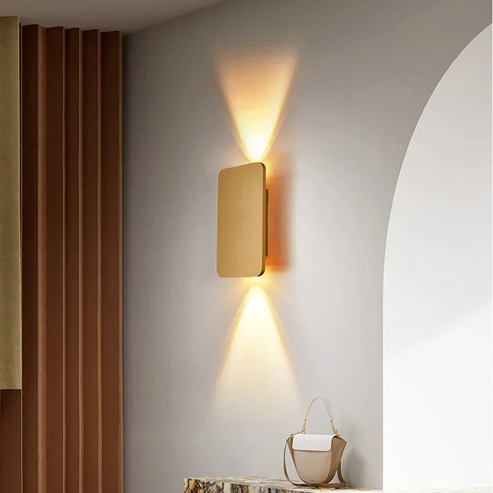 Luno Square Sconce - Up/Down LED For Bedroom & Living Room