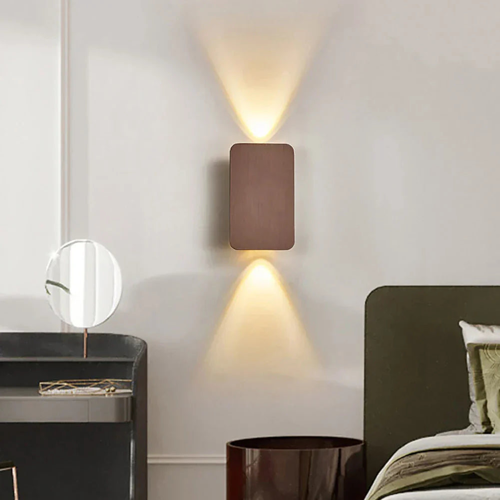 Luno Square Sconce - Up/Down LED For Bedroom & Living Room