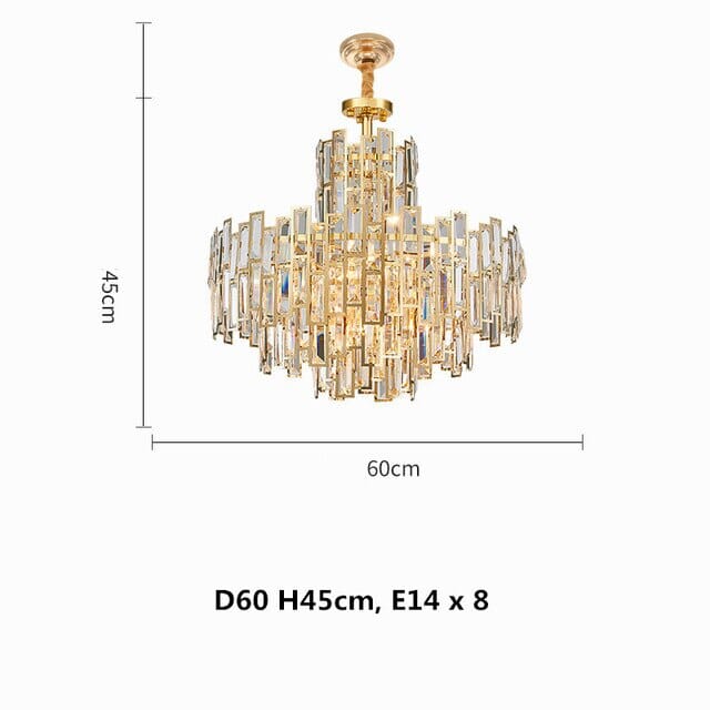 Aurelia Crystal Chandelier Golden Postmodern Pendant Light