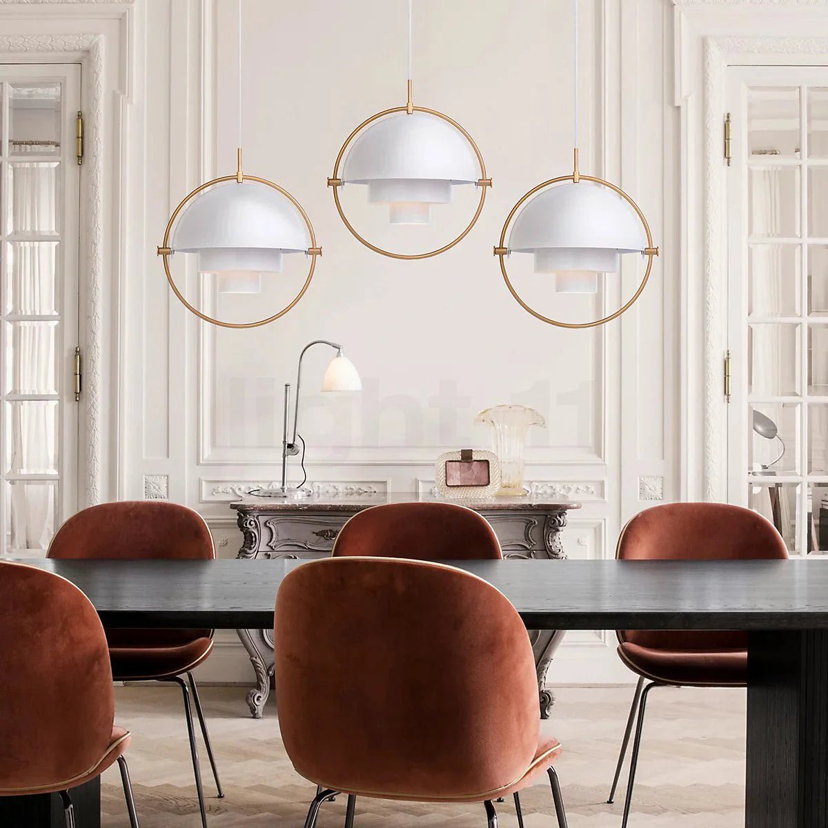 Scandinavian Multi-Tier Black Pendant Light – Elegant Kitchen Hanging Fixture with Layered Metal Shades 7