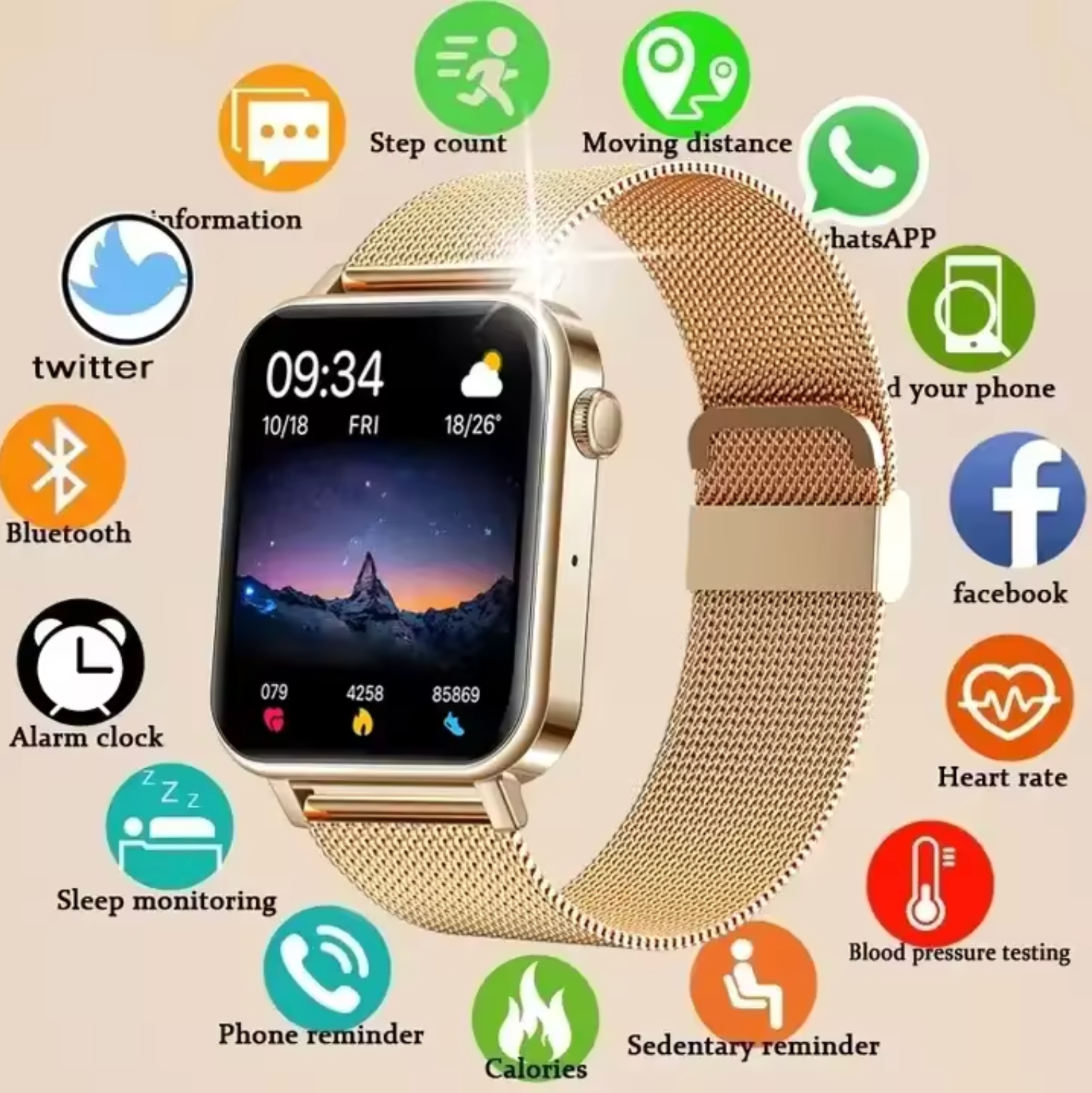 LioraTime Janes Smartwatch For Women With Sleek Elegant Design And Essential Smart Features