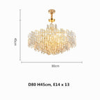Aurelia Crystal Chandelier Golden Postmodern Pendant Light