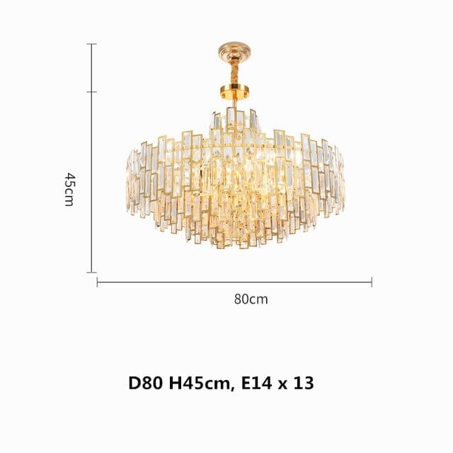 Aurelia Crystal Chandelier Golden Postmodern Pendant Light