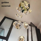 AuroraNova Glass Ball Staircase Chandelier for Stairs