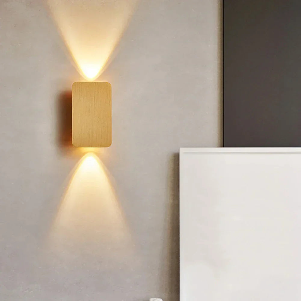 Luno Square Sconce - Up/Down LED For Bedroom & Living Room