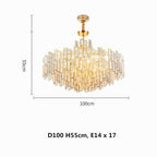 Aurelia Crystal Chandelier Golden Postmodern Pendant Light