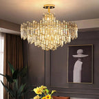 Aurelia Crystal Chandelier Golden Postmodern Pendant Light