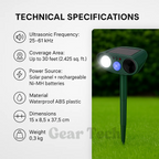 Zonne Ultrasonische Konijnenverjager Met Knipperend Licht