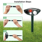 Zonne Ultrasonische Konijnenverjager Met Knipperend Licht