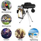 AstraView Pro Monocular 10x Waterproof Phone Holder Tripod
